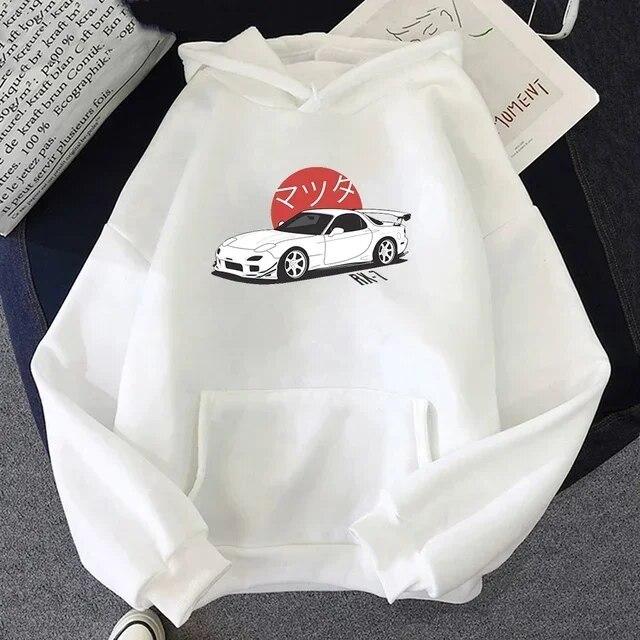 Mazda RX7 Anime Initial D Hoodies Printed Hoodies  Women Fashion Tops Hoodie Streetwear Sweatshirts JDM Automobile Culture
