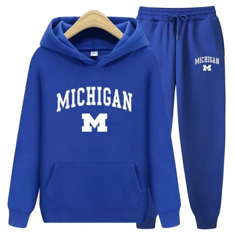 Herbst Winter 2023 Neue Sportswear Trainingsanzüge männer Casual Plüsch Warme Hoodie Set Buchstaben Marke Druck 2 Stück Männliche Outfit