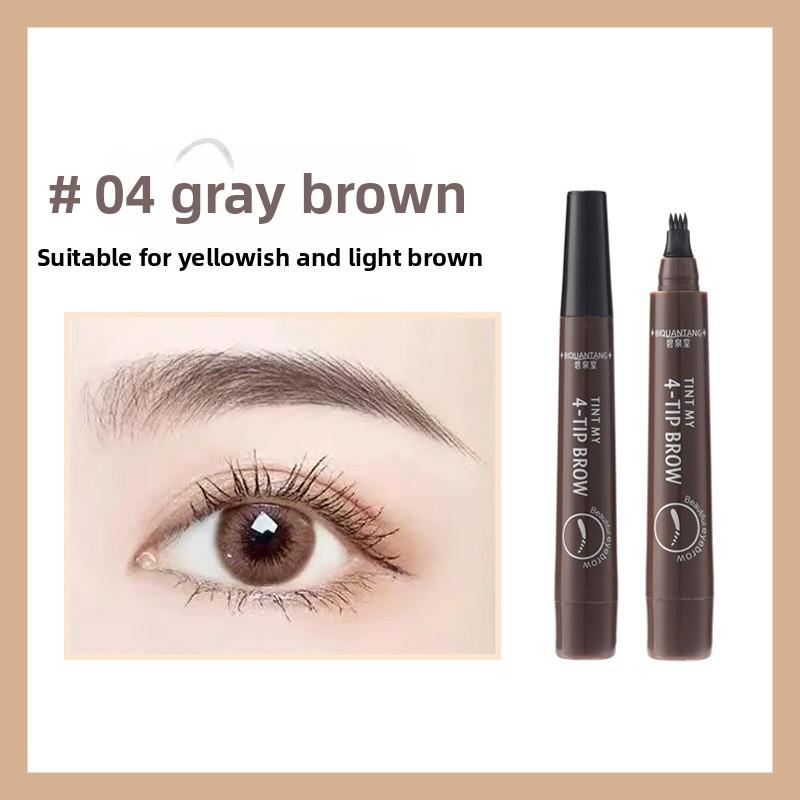 Four-Pronged Waterproof Eyebrow Pencil Long-Lasting Smudge-Proof for Beginners Universal Use 3 Year Shelf Life