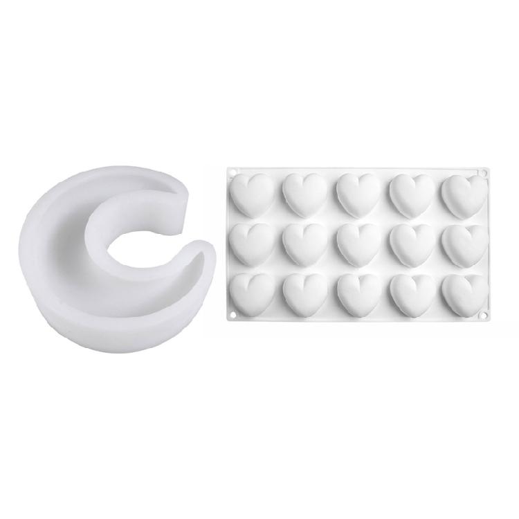 Efficient Silicone Pastries Making Mould Stamp Functional Cake Baking Embosser Moon Shape Silicone Mold
