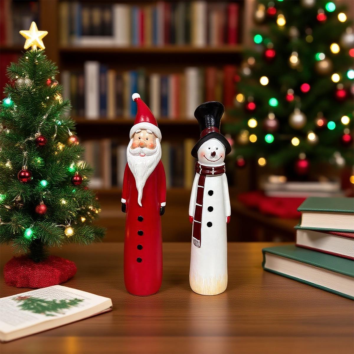 Cross-border E-commerce Rudolph Snowman Christmas Figurine - Resin Old Man Home Decor Christmas Snowman