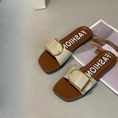 Zapatos Planos de Moda para Mujer de Playa Antideslizantes Chanclas de un Hombro