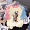 Monster Elf Cartoon Labubu Printed T-shirt Summer Men's and Women's Casual Boy and Girl Short Sleeved T-shirt Top