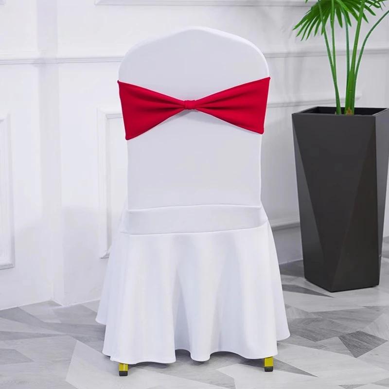 Spandex High Quality Chair Sash Fit All Chairs With Decorative Ready Made Bow Tie Knot Ideal for Wedding and Event Decoration
