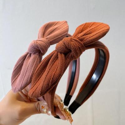 New Fashion Headband For Women Casual Knitted Hairband Side Knot Bowknot Headwear Spring Hair Accessories