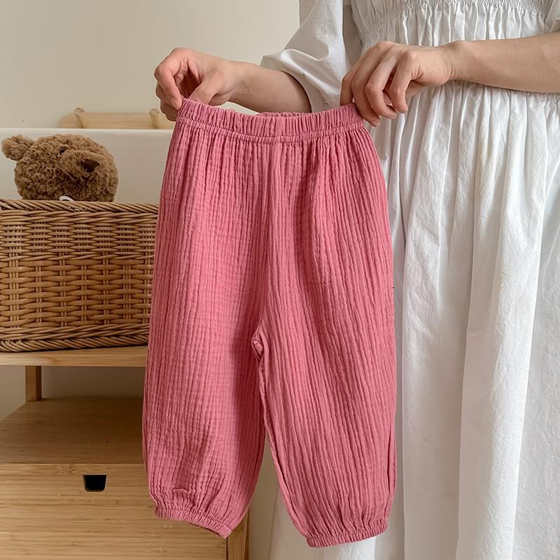 Kids Clothing Summer Thin Solid Color Anti Mosquito Pants Baby Boys Girls Loose Casual Trouser Simple Fashion Bloomers