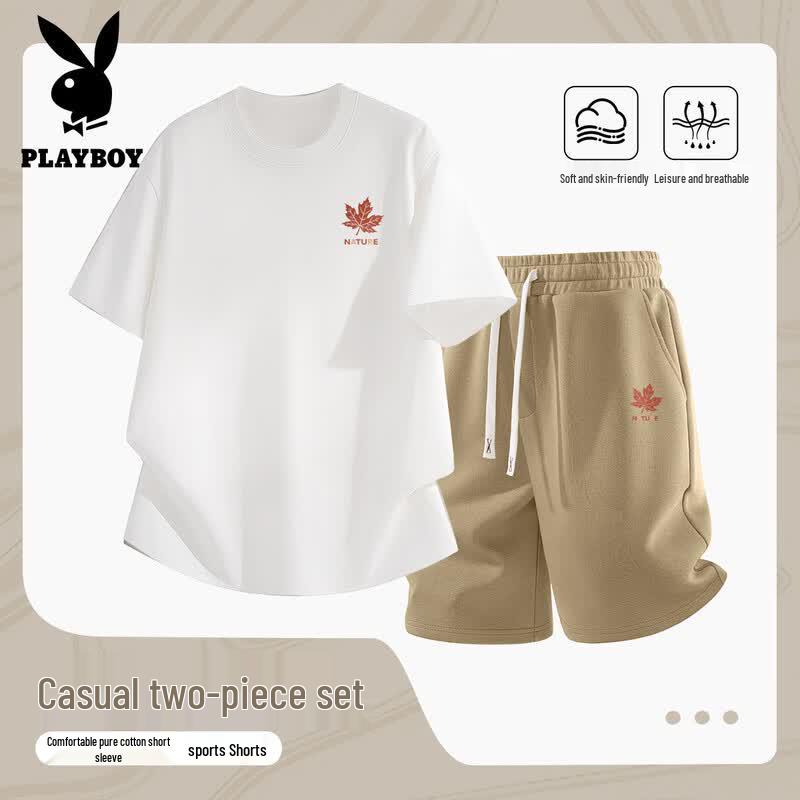 Мужской летний хлопковый комплект: футболка и шорты PLAYBOY XL