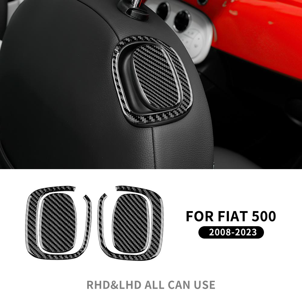 Real Soft Carbon Fiber Sticker For Fiat 500 2008 2009 2010 2011 2012 2013 2014 2015 Car Seat Handle Interior Trim Accessories