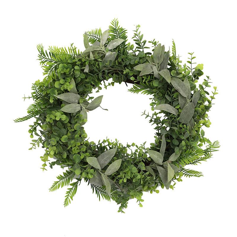 Plastic Simulation Rattan Eucalyptus Vine Circle Living Room Decoration Simulation of Green Plants
