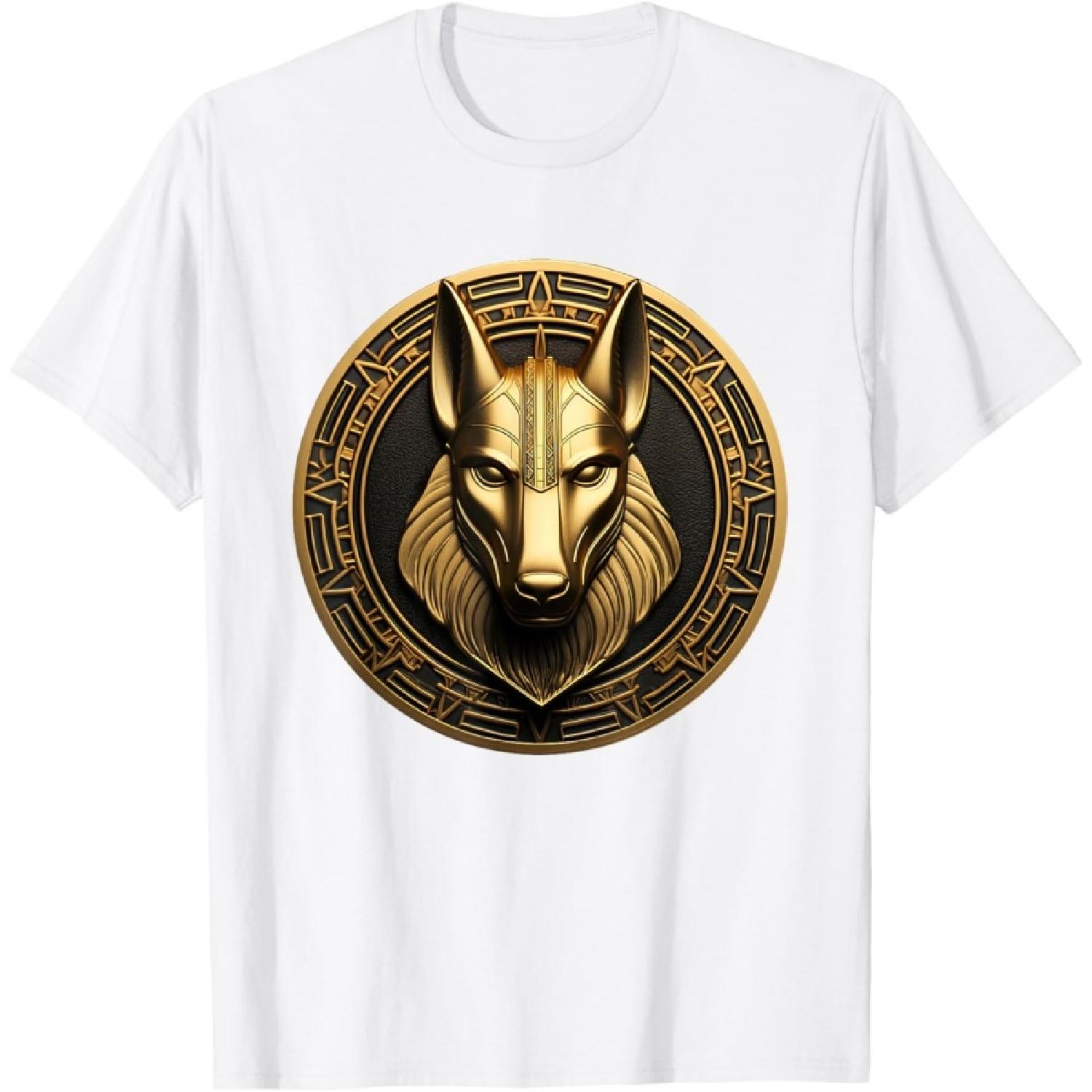 

egypt ancient golden jackal pharaoh sphinx egyptian T-Shirt(6) XXXXXL білий