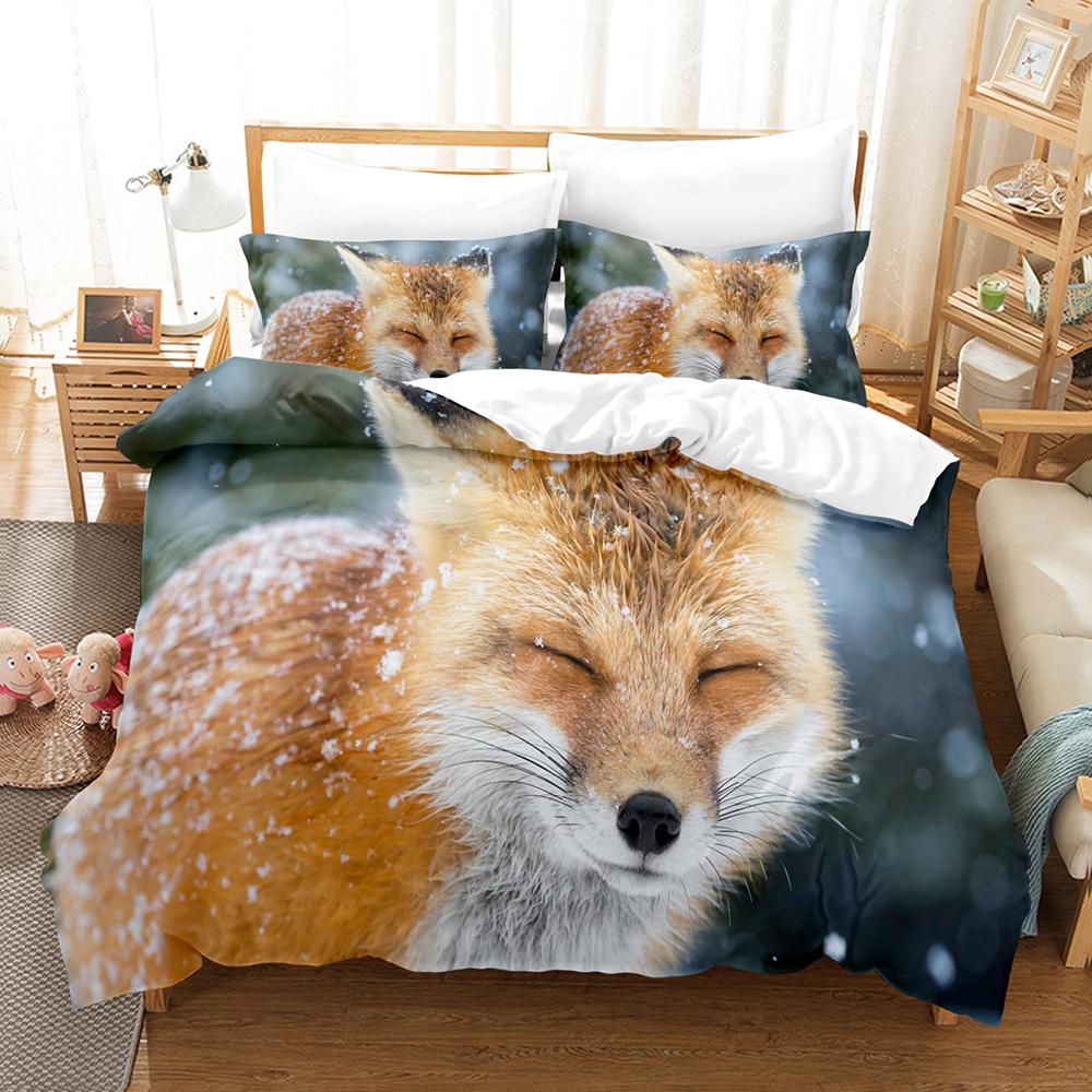 3D The Fox Bedding Sets Duvet Cover Set With Pillowcase Twin Full Queen King Bedclothes Bed Linen
