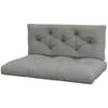 Seat and Back Padded Pallet Cushion Set - Light Grey