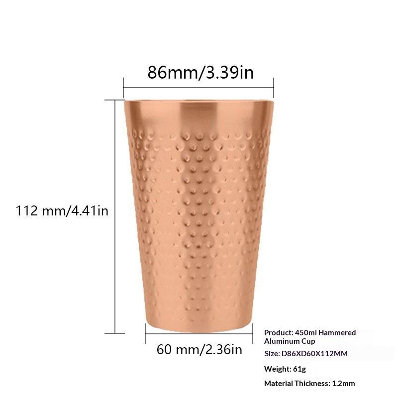 450ml Aluminum Cup with Hammered Copper Plating A Must-have for Beer Lovers and Hosts A7