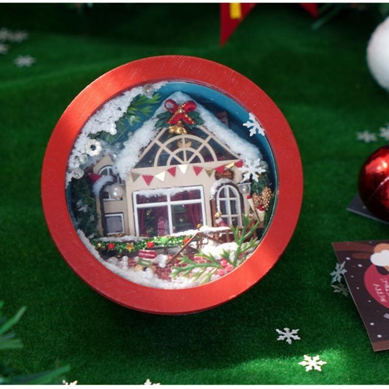 DIY Wooden Dollhouse Casa Miniature Furniture with LED Kit Christmas Cottage Box Doll Houses Assemble Toy for Children Gifts