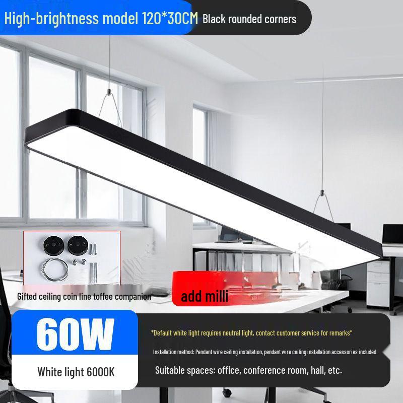 Minimalist Rectangular LED Pendant Light for Barber Shop, Office, or Living Room Ceiling