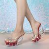 Rhinestone Slope Heel 11CM Nightclub High Heels Slippers Women's Shoes Catwalk Pole Dance Shoes Crystal Sole LFD-1101-Q7