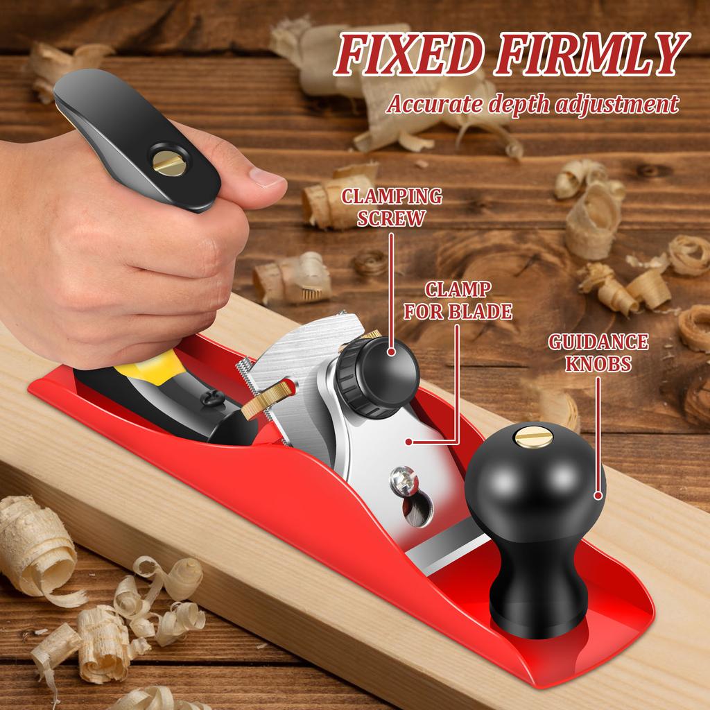 Wood Hand Planer Set with 2 Inch Blade Hand Tool Block Plane for Trimming Projects Woodworking Carpenter DIY Model Making Planer
