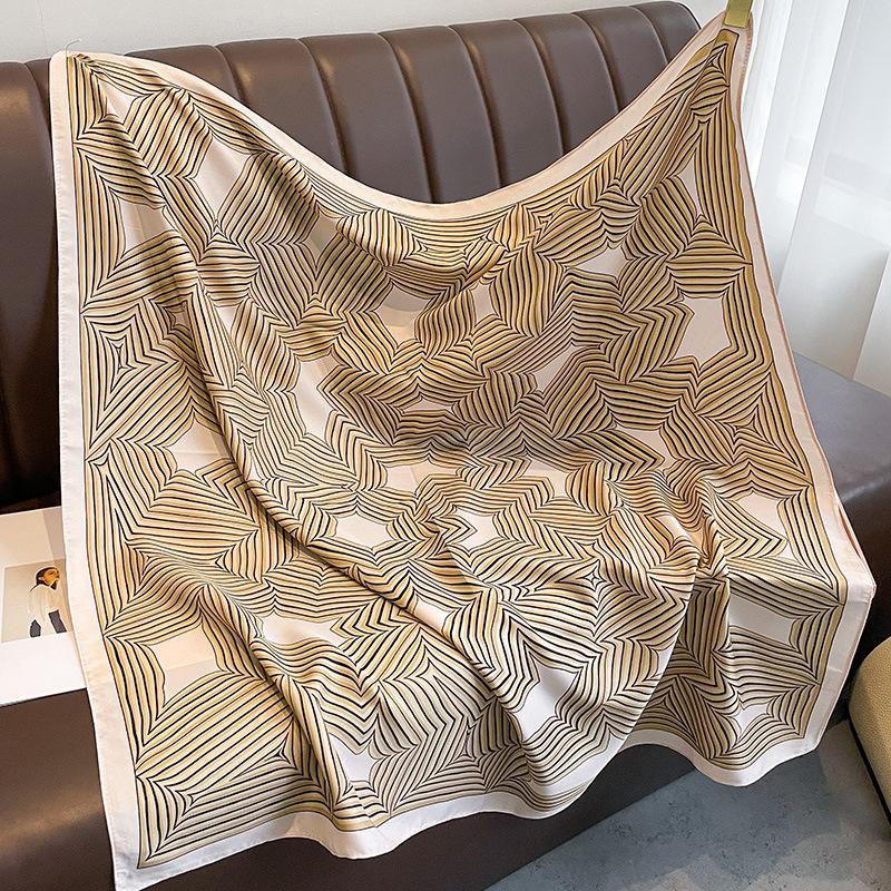 New Spring and Autumn Summer Big Scarf Scarf Scarf Scarf Silk Scarf for Women Age Reduction Versatile Fashion Neck Protection Professional Shawl Art