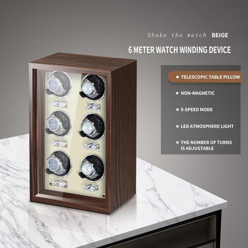 High-End 1/2/4/6 Automatic Watches Box With Mute Motor Watch Cabinet Clock Storage Box Slot Luxury Wood Watch Winder