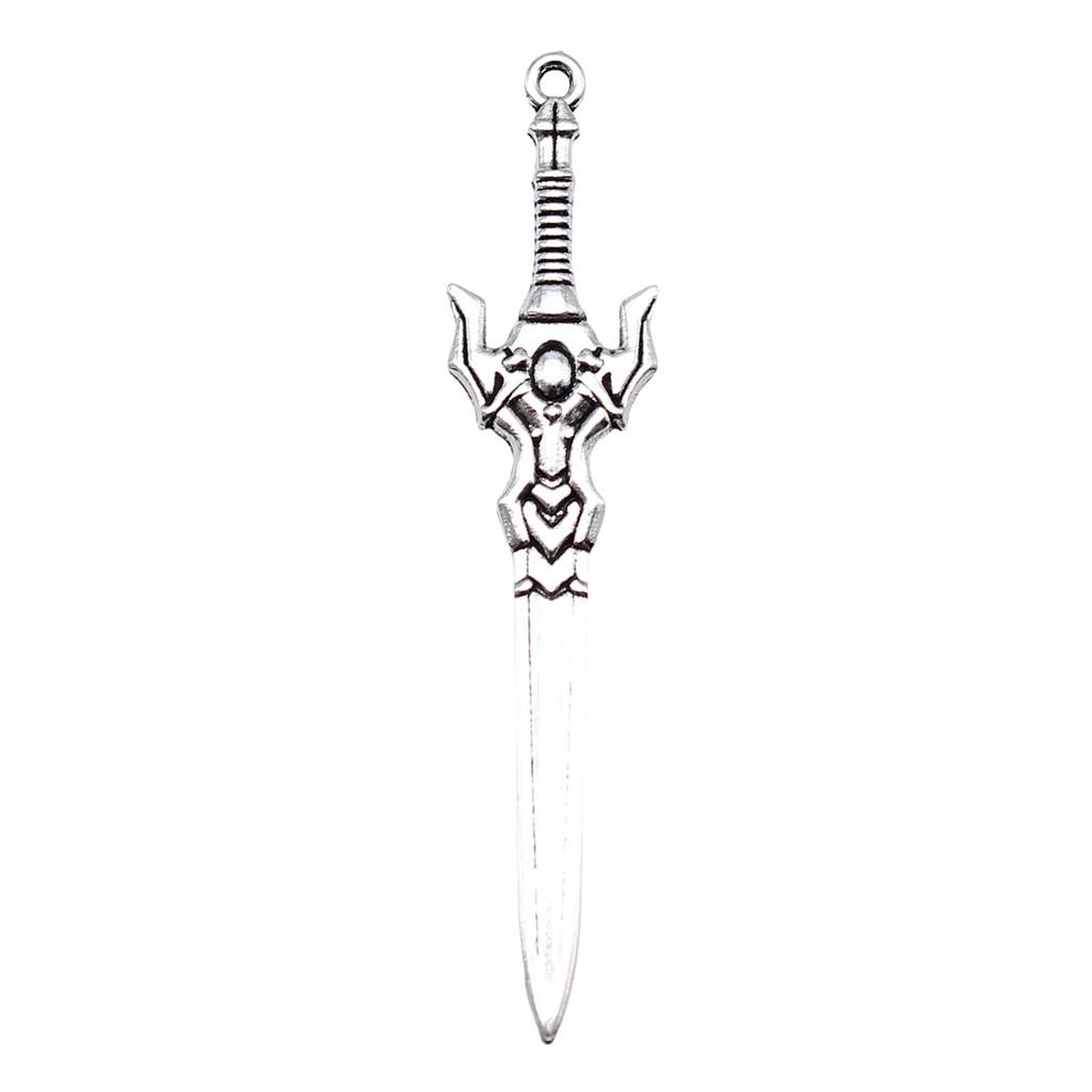 Anime Charms Multi Color Medieval Sword Pendants For Fantasy Warrior Themed Jewelry