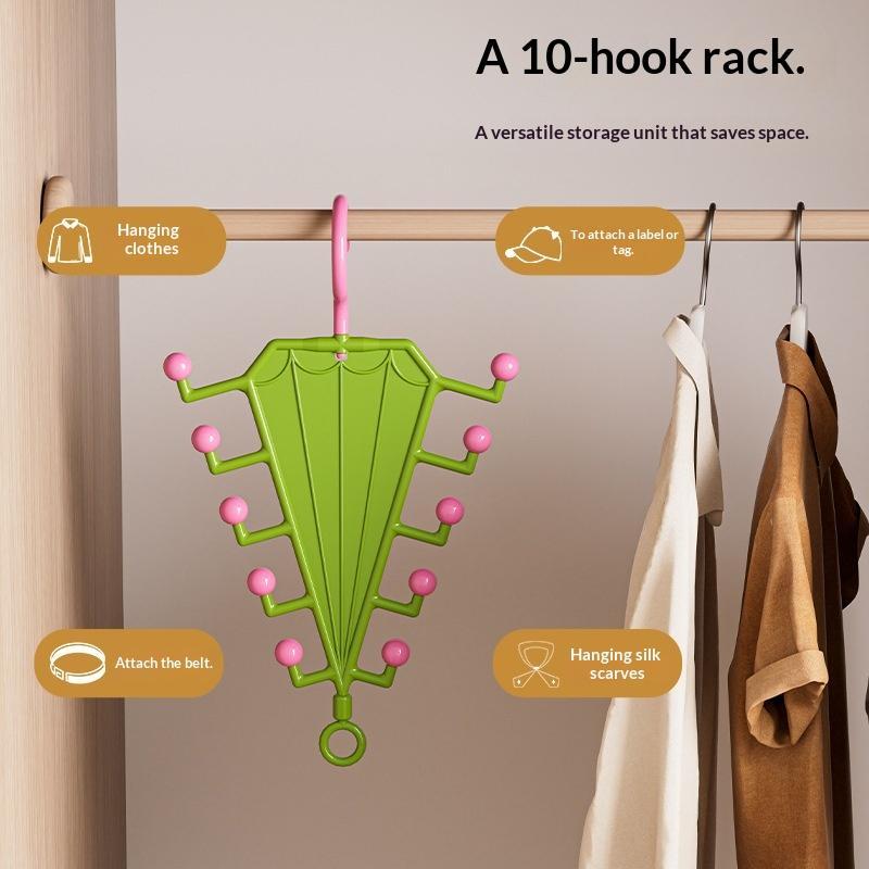 Multifunctional V Shaped Hanger Organizer With 10 Hooks Durable Material Ideal For Closet Hat Clothes Storage