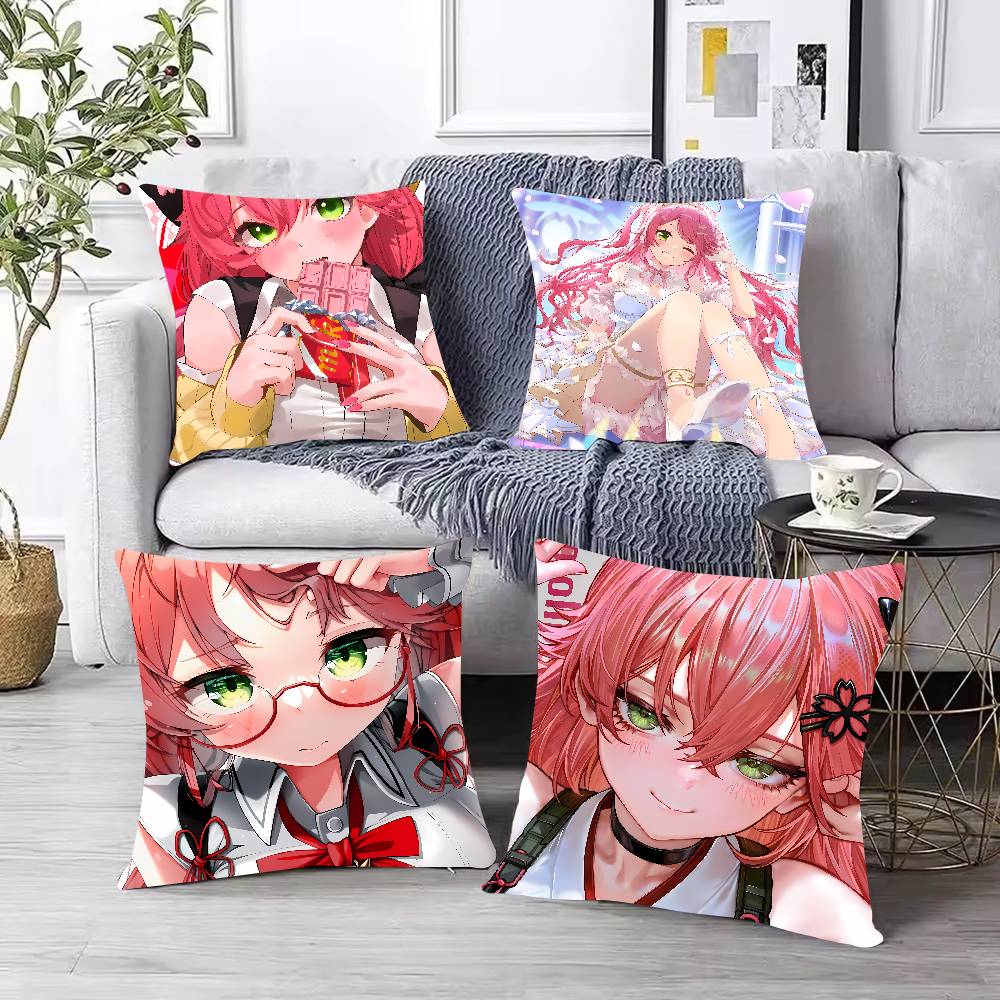 Cute Hot Girl Kawaii Sakura Miko Cushion Cover Decor Home Throw Pillow Covers For Couch Camping Pillow Cover Decorations
