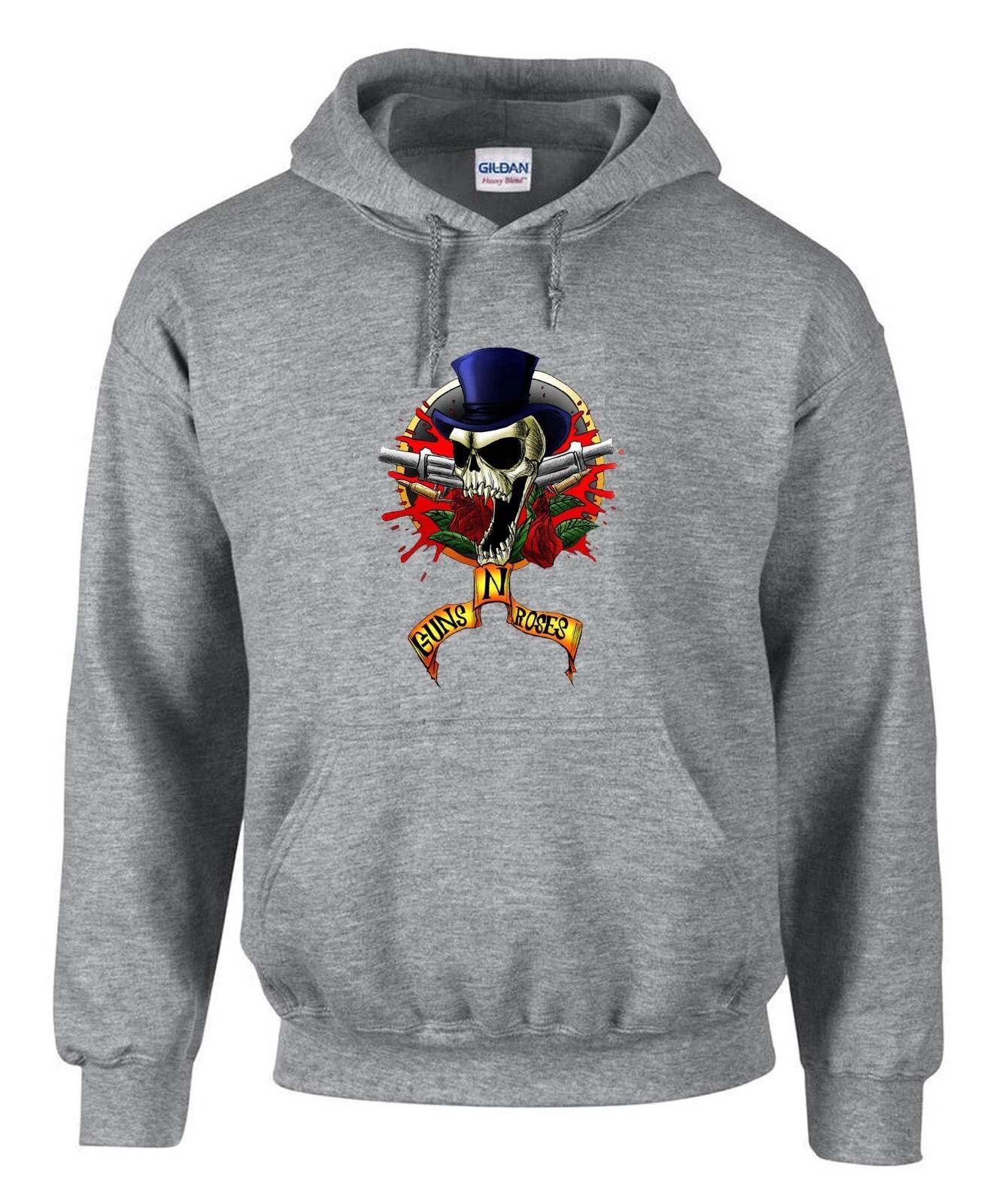 Guns N Roses Rock Music Graue Hoodies Kapuzenpullover -3072 -Grau XS