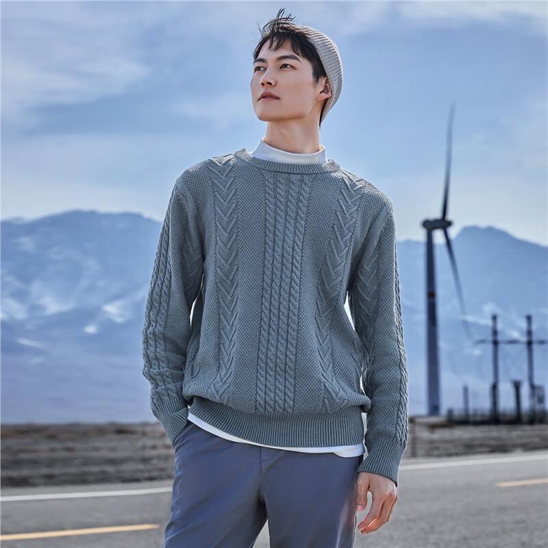 GIORDANO Couple's Thick Retro Cable Knit Crew Neck Pullover Sweater