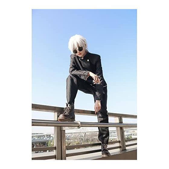 [Pawpaw] Satoru Gojo "With Wig" Cosplay Costume [For Adults] Satoru Gojo Disguise Present Costume Event Party Cultural Festival "With Glasses"