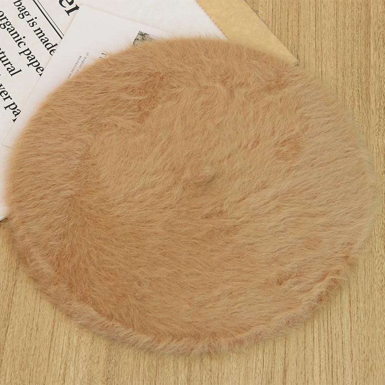 Autumn Winter New Fashion Plush Warm Good Quality Rabbit Fur Beret Winter Berets Outdoor Casual Flat Top Beret for Woman