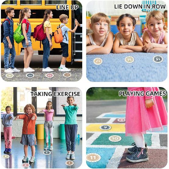 Boho Line up Spots for Classroom - 36pcs Number Stickers for Classroom Floor Stickers Dots for Classrooms Floor Decals for Classrooms Lining up Back