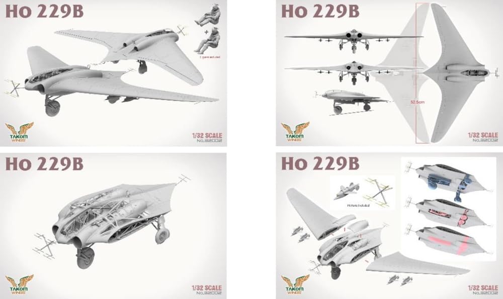 Takom 1/32 Seria Wings Horten Ho229B Zestaw Modelu Plastikowego TKO32002 (Samolot)