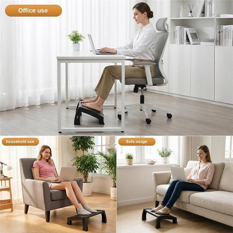 A25F-Massage Roller Equipped Ergonomic Adjustable Foot Rest For Under Desk Use, 6-Level Height Adjustability At For Home