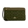 Double Zip Wallet 20 Women Wallet Gold Olive-Green CX161-IMOLV