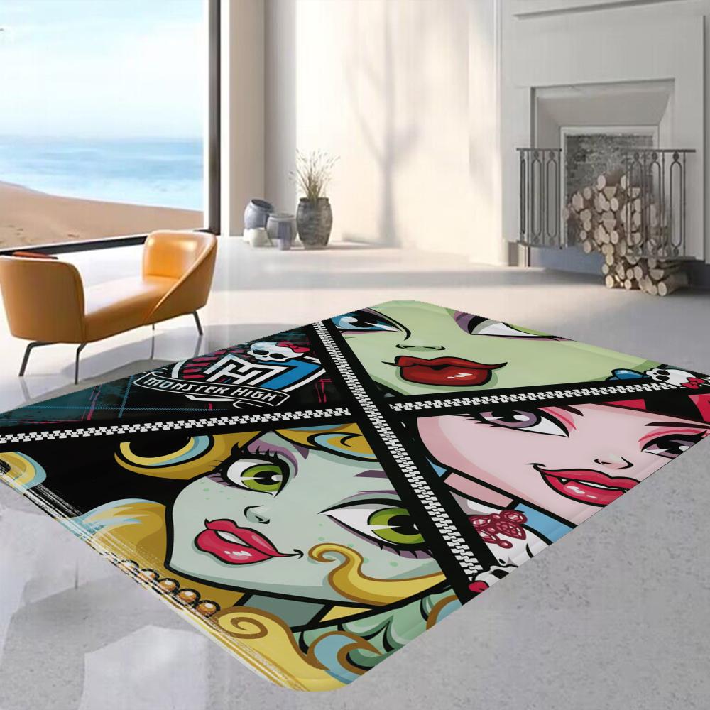 M-Monster Cartoon High Floor Mat Floor Carpet Kids Room Bedroom Decoration Balcony Anti-Slip Doormat Living Room Hotel Decor Mat