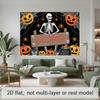 Party Backdrop Halloween Flat Banners Spooky Skeleton Pumpkin Celebrations Wedding Enthusiasts Photo Booth Decor Front Door Decor