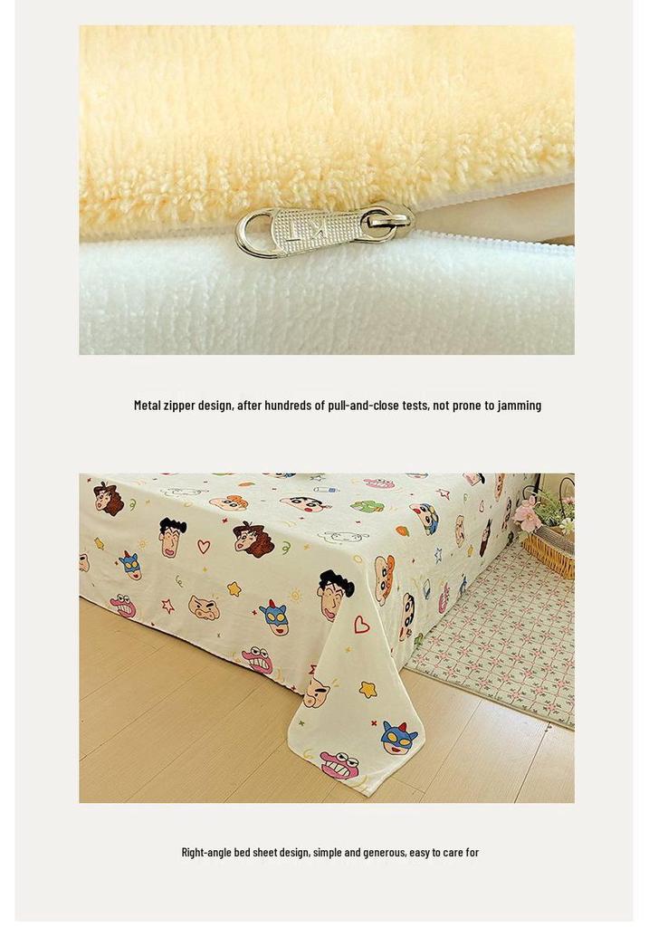 2026 Embroidered Milk Velvet Cartoon Towel Quilt Set - 4 Pieces, Double-Sided for Warmth
