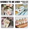 1set 80pcs 4 Styles Printed Paper Thank You Gift Tags Rectangle Flower 7.7x5.1cm Hole: 5mm 20pcs/style