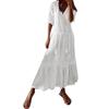 Bohemian Swing Maxi Dress Women's V Neck Long Loose Summer Beach Sundress Travel Dresses