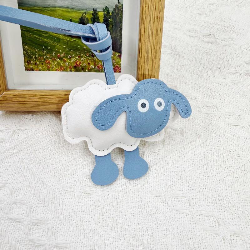 Cartoon Cute Pu Leather Trendy Sheep Backpack Pendant Keychain Couple Versatile Gift