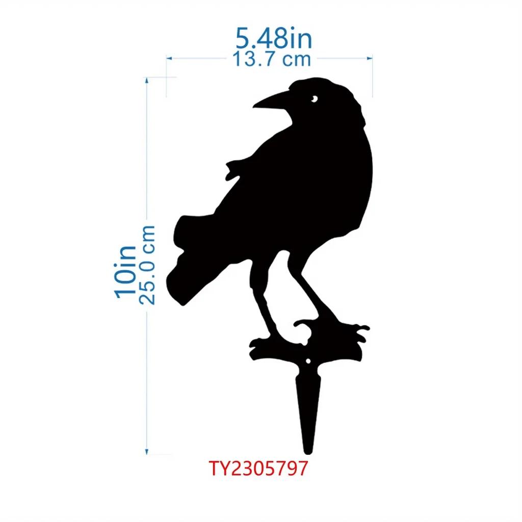 1pc Black Crow Silhouette – Cute Metal Bird Garden Statues, Decorative Yard Stakes for Lawn, Garden, and Outdoor Decorations