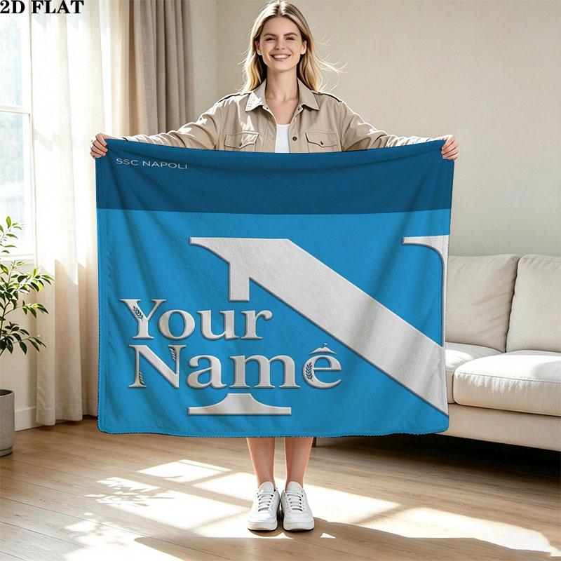 1 Stück SSC Neapel Individuelles Namensmuster Gemustert Flanelldecke Geeignet für Alle Jahreszeiten für Heimdekoration Wärme und Komfort Geschenke Feiertagsgeschenk