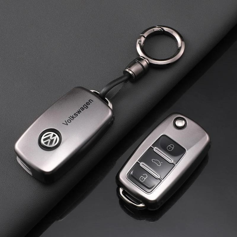 For VW Soft TPU Car Key Case Cover Shell For VW Volkswagen Polo Tiguan Passat B5 B6 B7 Golf 4 5 6 MK6 Jetta Lavida Keychain Ac