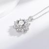 Snowflake Simulated Moissanite Necklace with Zircon Pendant - Women's Shiny Eight Hearts and Arrows Design