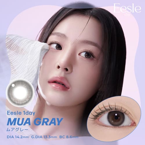 Eesle Moor Gray Colored Contact Lenses [10 lenses per box] Available with or without prescription, 1-day contact lenses (Moor Gray/-2.25)