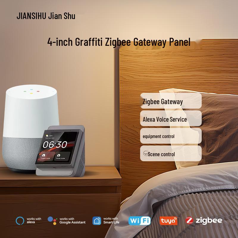 Graffiti 4  Smart Home Voice Control Hub with Built-in ZIGBEE and Alexa Integration Not Included