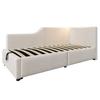 Upholstered Daybed 90x190cm, Sofa Bed with Hydraulic Storage, Reading Light and USB-C Charging, Children's Bed with Wooden Slatted Base, Velvet, Beige