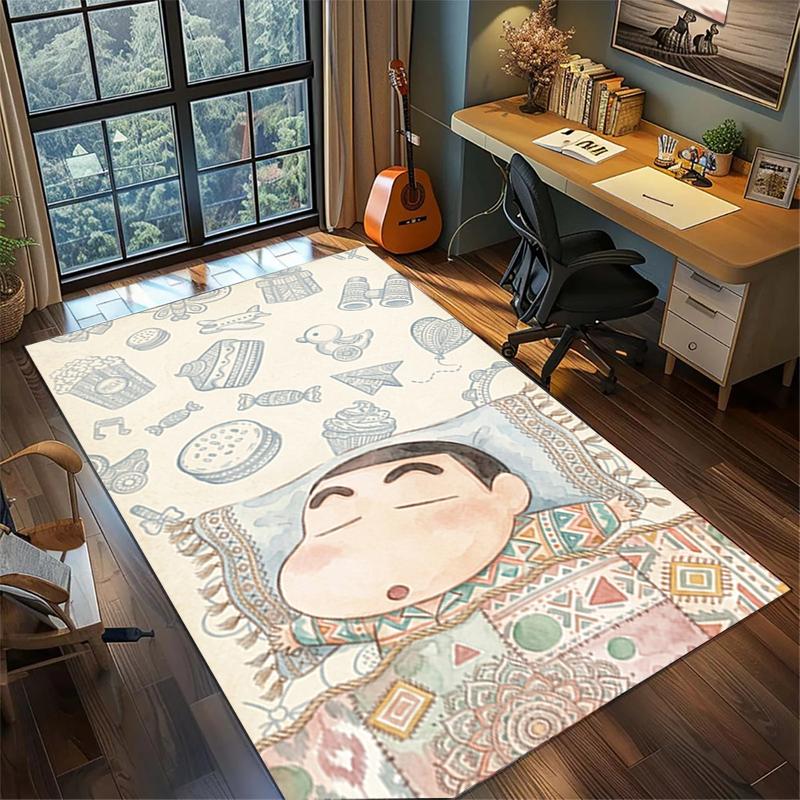 

Crayon Shin-chan Bedroom Rug Large Area Non Slip Washable Carpet Gamer Room Decor 60x90cm