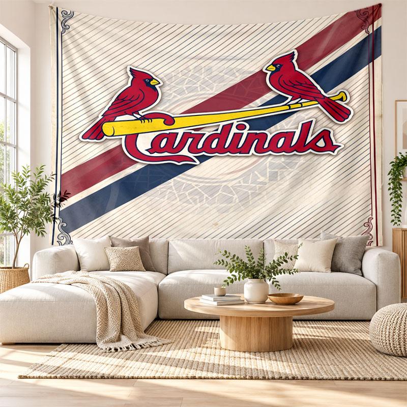 St. Louis Cardinals Wall Tapestry, Soft Fabric Wall Hanging, Decorative Backdrop For Bedroom Home Wall Art