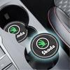 HLLQ9 Car Diamond Coaster Non-Slip Pad Drink Mat Interior Accessory For Skoda S Skoda VII Fabia Kamiq Karoq Octavia A5 A7 Rapid Scala